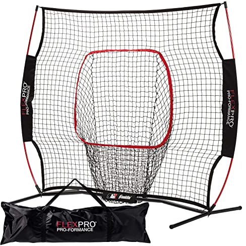 Franklin Sports MLB Flexpro Trainingsnetz und Zielscheibe, für Baseball- und Softball-Batting-Übung, tragbares Sportnetz und Zielscheibe, 5 x 5
