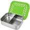 LunchBots - Medium Trio - recipiente para alimentos de tres secciones de acero inoxidable - Verde Puntos