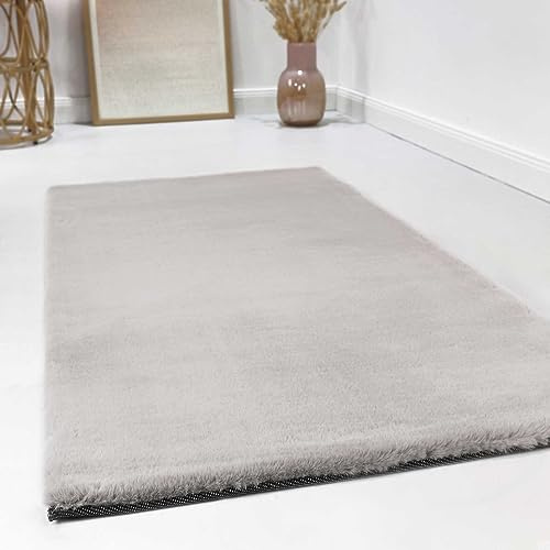 Wecon Home Alice getufteter Hochflorteppich, 70 x 140 cm, Greige | Moderner Hochflor Teppich, Läufer für Wohnzimmer, Flur, Schlafzimmer
