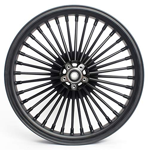 TARAZON Schwarz 21 x 3,5 Vorderrad Felge 36 Speichen Dual Disc für Harley Davidson Dyna Wide Glide FXDWG 00-17 Softail Standard, Custom, Night Train, Springer 00-10 Fat Boy 00-17