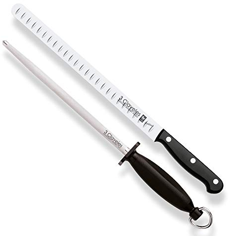 3 Claveles 28052 Set de jamón Cuchillo + chaira, Acero