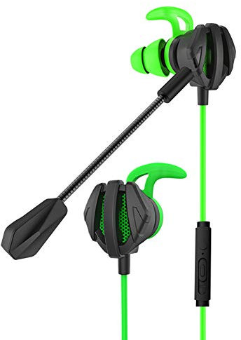 Gaming Headset, PC Gaming Headset In-Ear Gaming Kopfhörer mit Dual Mic für PS4 PC Xbox One Laptop Mac Grün