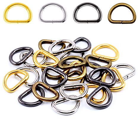 Swpeet Mehrzweck-D-Ring aus Metall, halbrund, D-Ringe für Hardware, Taschen, Ringe, Handarbeiten, Zubehör, 120 Stück, 15 mm (gemischte Farben, 1,6 cm)