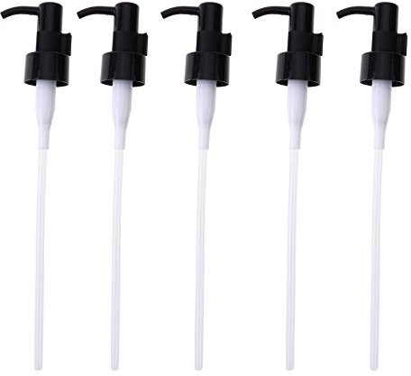 Freebily 5pcs Plastic Oil-Rubbed Lotion Dispenser Pump Replacement for Soap and Lotion Bottles with Tubes Black 24mm