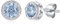 Qings Aquamarin Ohrringe Silber März Geburtsstein Ohrringe Kleine Runde Zirkonia Ohrstecker Edelstein für Damen Mädchen