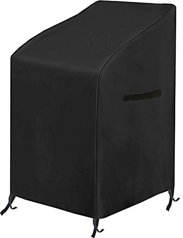 Ferocity Gartenstuhl Abdeckung, Stuhlabdeckung 100/75 x 75 x 60 cm Schutzhülle für Gartenstühle Wasserdicht Staubdicht UV-Beständig, für Stapelstühle, Schwarz [132]