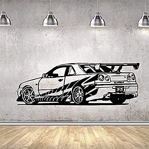 Wandaufkleber Abnehmbare PVC Kunst Wandtattoo Dekoration Fast and Furious Sports Car Racing 58X165Cm