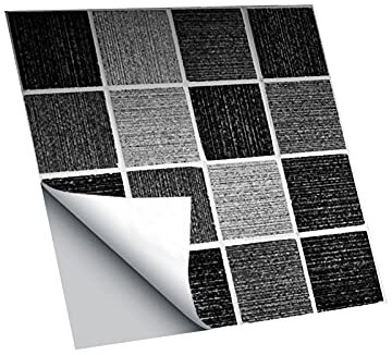 Washranp 10Pcs/Set Waterproof Wall Tile Sticker Strong Stickness PVC 3D DIY Self-adhesive Wall Decal for Home Kitchen Bathroom Livingroom B