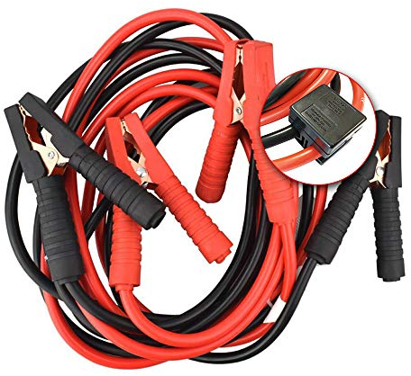 VA-Cerulean 4m Cavo di avviamento, cavo di avviamento con protezione contro le sovratensioni, cavo di avviamento in filo di rame per camion, auto, veicoli a motore, batterie moto per 12 volt / 24 volt