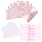 Tiardey Lot de 10 cartes d'invitation de mariage florales scintillantes découpées au laser avec enveloppe vierge et ruban pour mariage, fiançailles, douche nuptiale - Rose