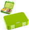 Jarlson® Brotdose Kinder mit Fächern - TONI Lunchbox - Bento Box auslaufsicher – Jausenbox für Kindergarten und Schule - Mädchen und Jungen | Vesperbox | Snackbox (Grün)