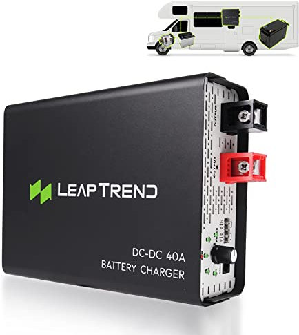 Leaptrend 40A DC to DC Battery Charger, 12V 40Amp DC Chargers, for Flooded Gel Lithium Battery for RV