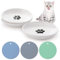 Dorakitten Ceramic Cat Food Plates: Cat Wet Food Bowls Cat Feeding Wide Bowls to Stress Relief of Whisker Fatigue Cat Dishes, Shallow Bowls for Kittens and Small Animals with Non-Slip Mat2, Black Paw