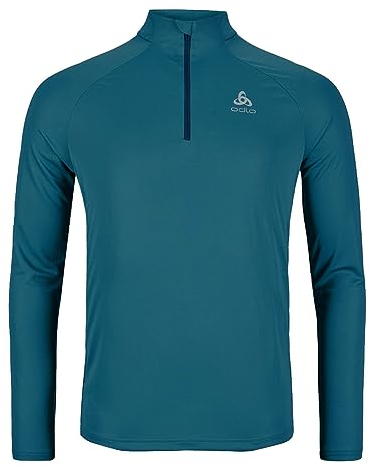 Odlo Herren Langarm Shirt mit halben Reißverschluss Essentials, Saxony Blue, S