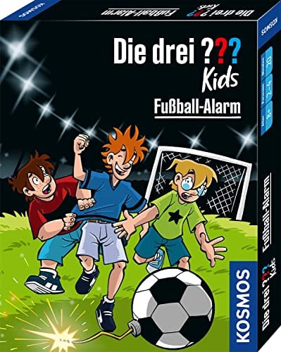 KOSMOS 741808 Die drei ??? Kids Fußball-Alarm, Kartenspiel für 2-4 Spieler ab 8 Jahren, Detektiv Kinderspiel, Die drei Fragezeichen, Fussball Kartenspiel