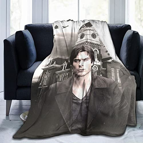 Ian-Somerhalder Kuschelige Plüsch-Thow-Decke, Flanelldecke, Bettwäsche, warmes Fleece, weiche Decke für Sofa, Couch, Wohnzimmer, Büro, Auto, Camp, Stranddecken, 127,4 x 101,6 cm