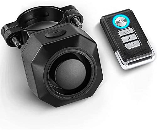 Huamengyuan Bicycle Alarm, Motorcycle Burglar Alarm USB Rechargeable Bicycle Remote Control Alarm Wireless Anti-Theft Vibration Alarm Waterproof Alarm for Motorcycle, Tricycle, Scooter