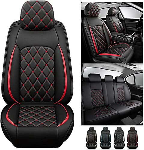 Sitzbezüge Auto Leder Autositzbezüge Universal Set für FIAT Tipo/Tipo S/Tipo Kombi/Tipo Sport/Tipo Cross/Tipo Fliebheck/Tipo City Sport/Tipo Kombi City , Kissen 5-Sitz Vorne Hinten Sitz Protektoren Ru