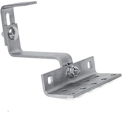 Solarpanel Halterung - Dachhaken photovoltaik 3-fach verstellbar 140 x 56 x 5mm Edelstahl 1.4016 für PV Modul Halterung Solarplatten Befestigung Solarmodul - inkl. Schrauben und Muttern - 60 Stück