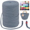 LEREATI T-Shirt Garn 7mm Textilgarn zum Häkeln für Körbe 100m / 250g Bändchengarn Makramee Garn Häkelgarn Stoff Dickes Garn zum Taschen Korb Decke Häkeln, Heimdekoration (Grau)