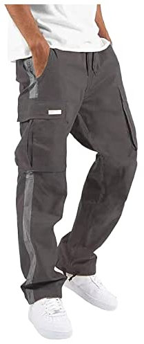 Pantalon Cargo Homme, Pantalon De Travail Homme Treillis Militaire Boubou Africain Jogging Pantalon Jogging Homme Carreaux Été Blanc Blazer Extensible Bleu De Travail(A014,M)