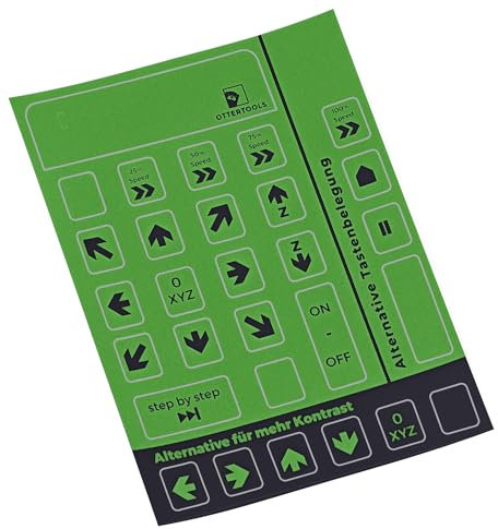 Ottertools Adesivo per Tastiera per Telecomando CNC, Compatibile con Estlcam, Logitech & LogiLink (Verde/Blu)