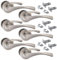 Epsom Chrome & Satin Duo Twist Handle Set, Interior Latch Lever on Rose, Privacy Lockable Handle for Bathroom, Bedroom, Front Door 4 Set