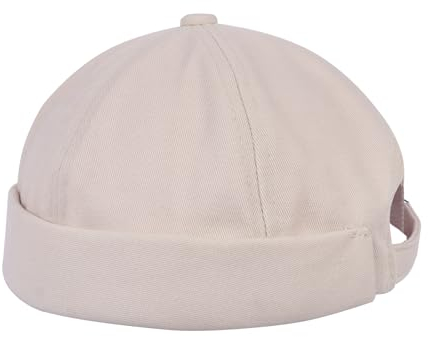 Cotton Docker Brimless Mütze für Herren und Damen - Verstellbare Seemannsmütze mit Beanie Style - Retro Hat - Kopfumfang 55-60cm