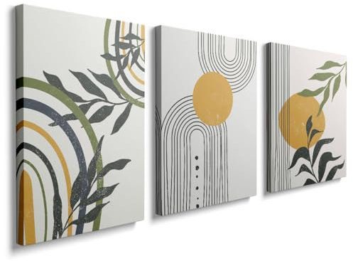 Wall Art Set of 3 Unframed Prints Abstract Tropical Plant Decoration Living Room Bedroom Poster Home Decor Paint By Numbers for Adults, GYH0010