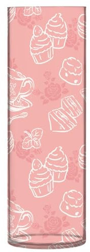 ZRWLUCKY Elegant Plastic Vase for Tea Cups, Pink, 30 x 9 cm, Aesthetic Vase for Home, Office, Kitchen, Wedding Decoration