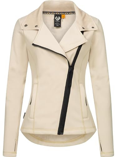 Ragwear Damen Sweatjacke Trainingsjacke innen kuschelig weich angeraut Saskie YOUMODO Ecru Gr. S