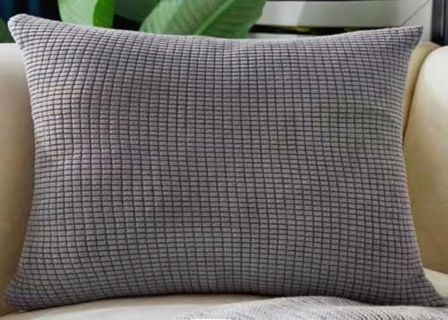 Stretch Kissenbezug 40x60/50x70 Kissenbezüge 60x70, Sofa Kuschelkissen Bezug Cord Zierkissenbezug Dekokissen Sofakissen Mit Reißverschluss Kissenhülle Dekorative(Dark Grey,50x70 cm Set of 2)
