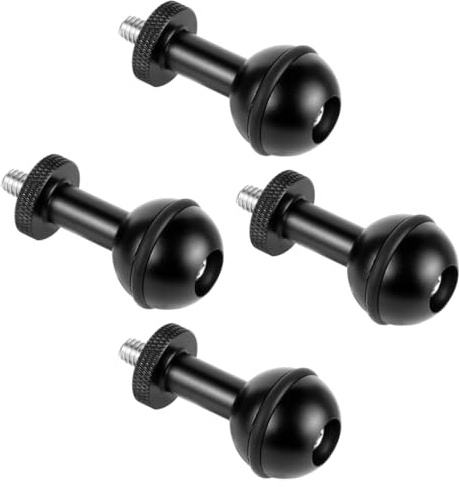 CS PRIORITY Unterwasser-Kugelkopf-Adapter, 1/4 M5-Schraube, verstellbare Feste Halterung, Anti-Lose-Kamera-Halterung, Tauchtablett, Blitzlicht für Fotografie-Zubehör (4 x 1 4 Adapter)