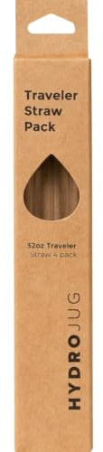 Hydrojug Eco-Friendly Reusable Straws – Ideal for 20 oz, 32 oz, 40 oz Travelers & 32 oz Sport Bottles – Dishwasher Safe & BPA-Free - 4 Pack