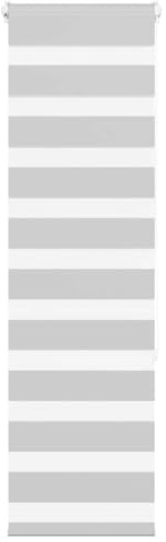 vidaXL Doppelrollo Hellgrau 50x150 cm Stoffbreite 45,9 cm Polyester, Zebra-Rollo, Zebra-Jalousie für Fenster