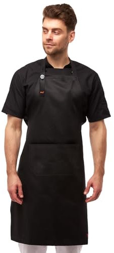 strongAnt Profi Schürze freeNeck mit 2 Vordertaschen für Damen & Herren Kellnerschürze Grillschürze – wasserabweisend - Schwarz