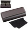 Brillenetui Hardcase, Premium Lederbrillenbox, Brillen Etui Damen und Herren,Hartschale Brillenetui Wird mit Einem Mikrofasertuch,Brillen-Aufbewahrungsbox für den Optimalen Schutz Ihrer Brille (Braun)