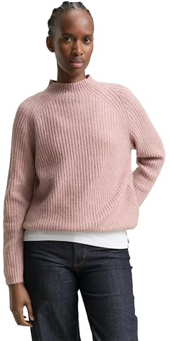 Tom Tailor Denim Damen Relaxed Fit Strickpullover mit Stehkragen