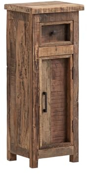 Woodkings Badschrank Sumatra | rustikale Badkommode 35x90x30 aus Altholz | Badunterschrank für Badezimmer Gäste-WC | Landhaus-Stil