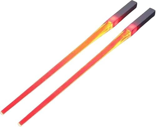 1Pair Glowing Chopsticks,Lightsaber Chopsticks,with LED Light,Reusable Tableware,for Home (Red)