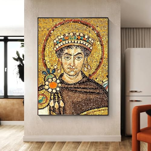 LTjiajuypd Justinian I. Leinwanddrucke, Gemälde, Kaiser des Großen Byzantinischen Reiches, Druck, Poster, Wandkunst für Zimmer, Heimdekoration, 40 x 60 cm, rahmenlos