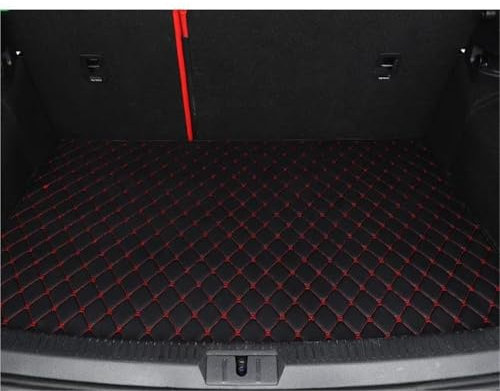 SHYYBD Alfombrilla Maletero Coche para VW para Tiguan 2017-2022, Revestimiento Protector Maletero, Bandeja Trasera, Alfombrillas para Suelo(Negro-Rojo)