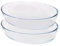 Argon Tableware Oval Glass Oven Dishes - 26cm x 18cm - 2x Small Deep Baking Casserole Lasagne Roasting Roaster Cooking Tray Bowl | Microwave Safe, Freezer Safe