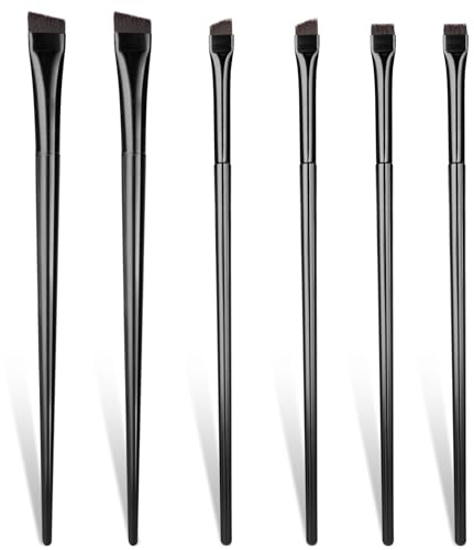 Eyeliner Augenbrauen Pinsel, Abgewinkelter Eyeliner Pinsel Make Up Augenbrauenpinsel Schminkpinsel Lidschatten Pinselset Applikator Kosmetikpinsel Brush Kleine, 6 Stück
