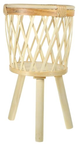 Gadpiparty Étagère Pot de Fleur Bambou Tissé sur Support Plantes Intérieur Extérieur Balcon Jardin