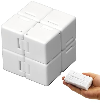 KYLOS 1 Stück Unendlichkeitswürfel, Fidget Toys, Infinity Cube, Magic Flip Würfel Dekompressions Spielzeug, Stressabbau Spielwaren In Weiß, 8Cm Länge 4Cm Breite 2Cm Höhe