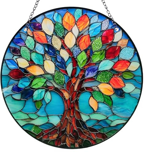 Tree of Life Suncatcher, Stained Glass Sun Catcher for Windows, Tree of Life Ornament Acrylic Window Art, Beautiful Acrylic Hanging for Home Décor Unique Gift for Special Occasions