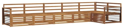 vidaXL Outdoor-Sofagarnitur 6 pcs Natur Massivholz Akazie, Gartenmöbel, Moderne Sofa-Garnitur, Eck-Sitzgruppe für Lounge draußen, bequemer Terrassenstuhl