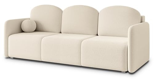 Masseno Sofa SUVI III Q mit Schlaffunktion, Sofa mit Bettkasten, Wohnzimmersofa, Couch, Soffa, Bettsofa, Couchgarnitur- Creme, Quelle 02