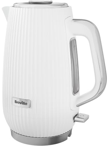 Breville Linear White Electric Kettle 1.7L 3kW Fast Boil White & Chrome [VKT244]